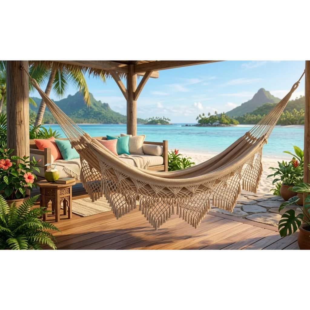 Rede De Dormir Descanso Casal Luxo 100% Algodão Bucho De Boi King Suporta 300 kg Promoção