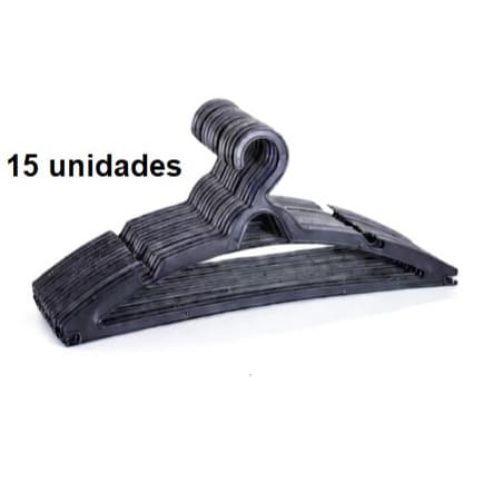 Cabides Adulto Preto Reforçado Organizador Roupas Arara