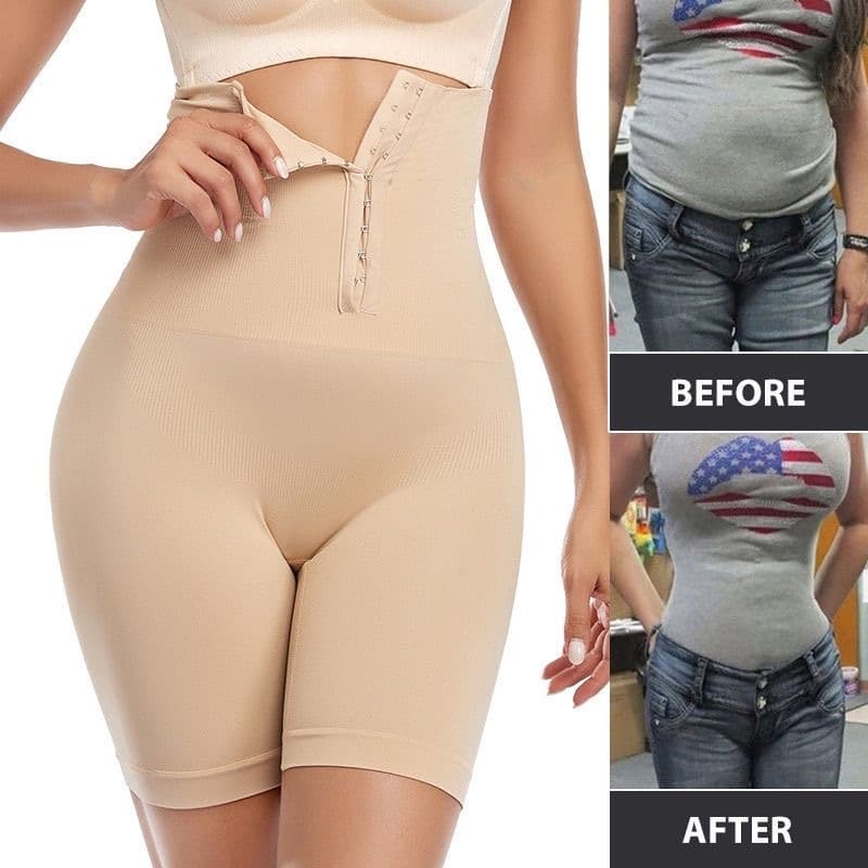 Short Modelador Alta Cintura com Fecho de Gancho, Reduz Medidas