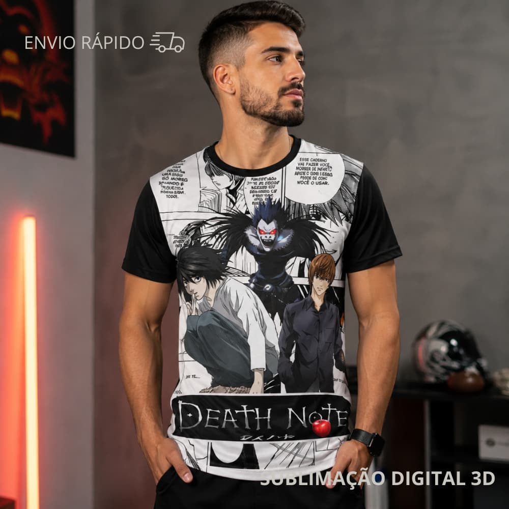 Camisa Camiseta de Anime Série Death Note Unissex