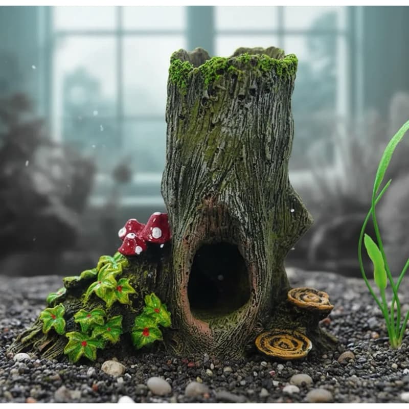 Enfeite para Aquario Tronco 2 Furos  Aquario