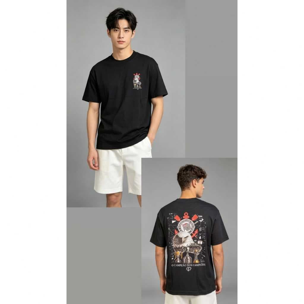 CAMISETA OVERSIZE CORINTHIANS AGUIA CAMPEÃO DOS CAMPEÕES - ESTAMPA PREMIUM
