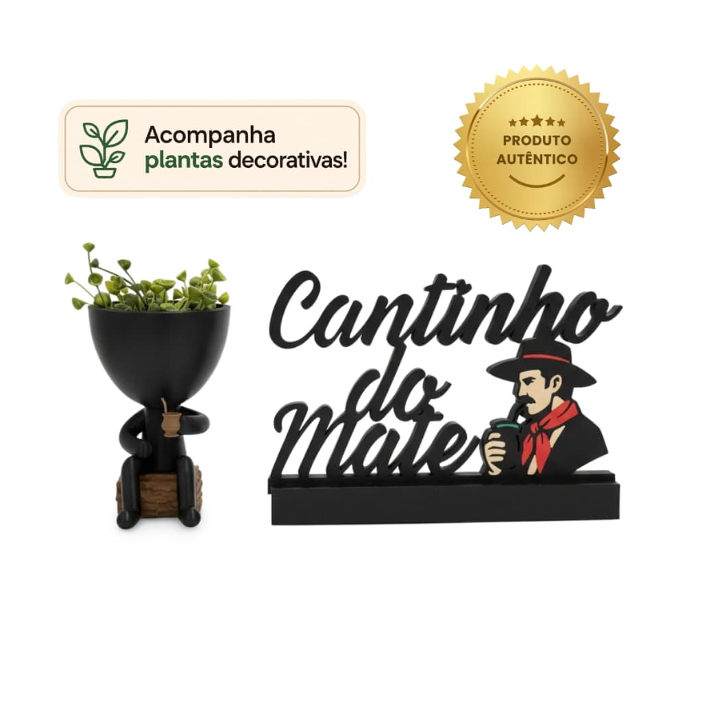Cantinho do Mate Decorativo | Kit Chimarrão Gaúcho | Letreiro para Cozinha e Área Gourmet