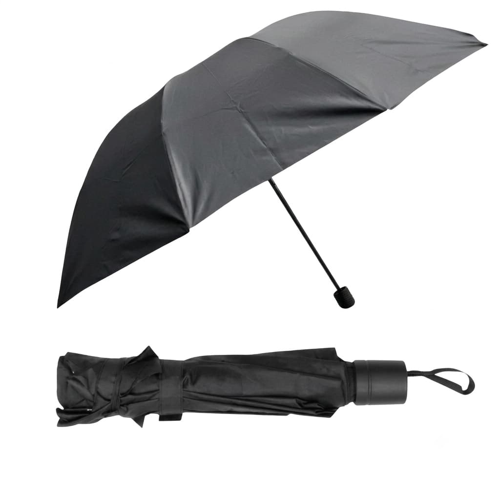 Sombrinha Guarda-Chuva De Bolsa Dobrável Preta Compacta Portatil Cabe em Bolsas Mochilas