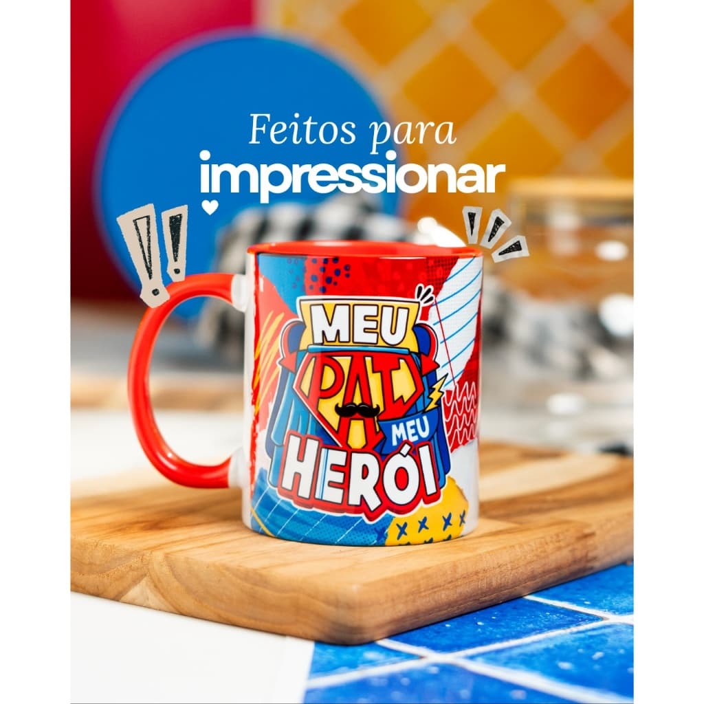 Caneca Dia dos Pais, caneca personalizada, meu heroi, meu pai, melhor pai