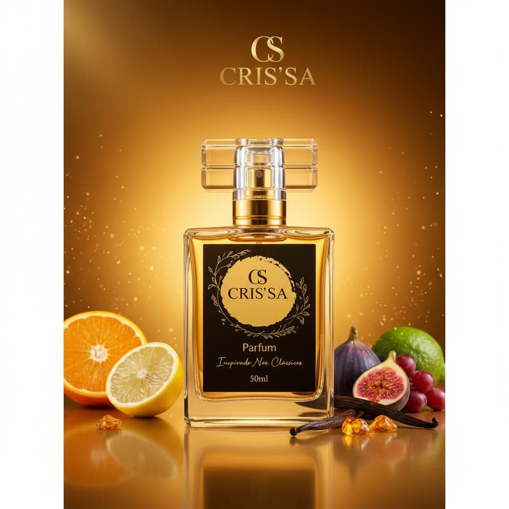 Perfume Unissex Oriental Frutado Laranja Baunilha âmbar 50ml Longa Duração Crissa Masculino Feminino