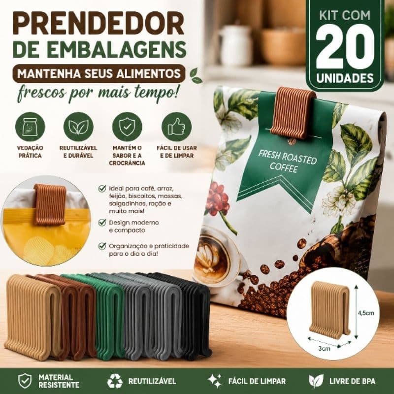 Kit Prendedor de Embalagem para Alimentos