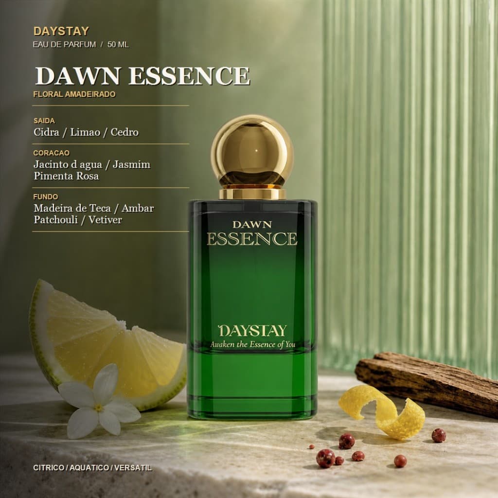 Fragrância fresca luminosa Dawn Essence floral amadeirado leve sem peso profissional