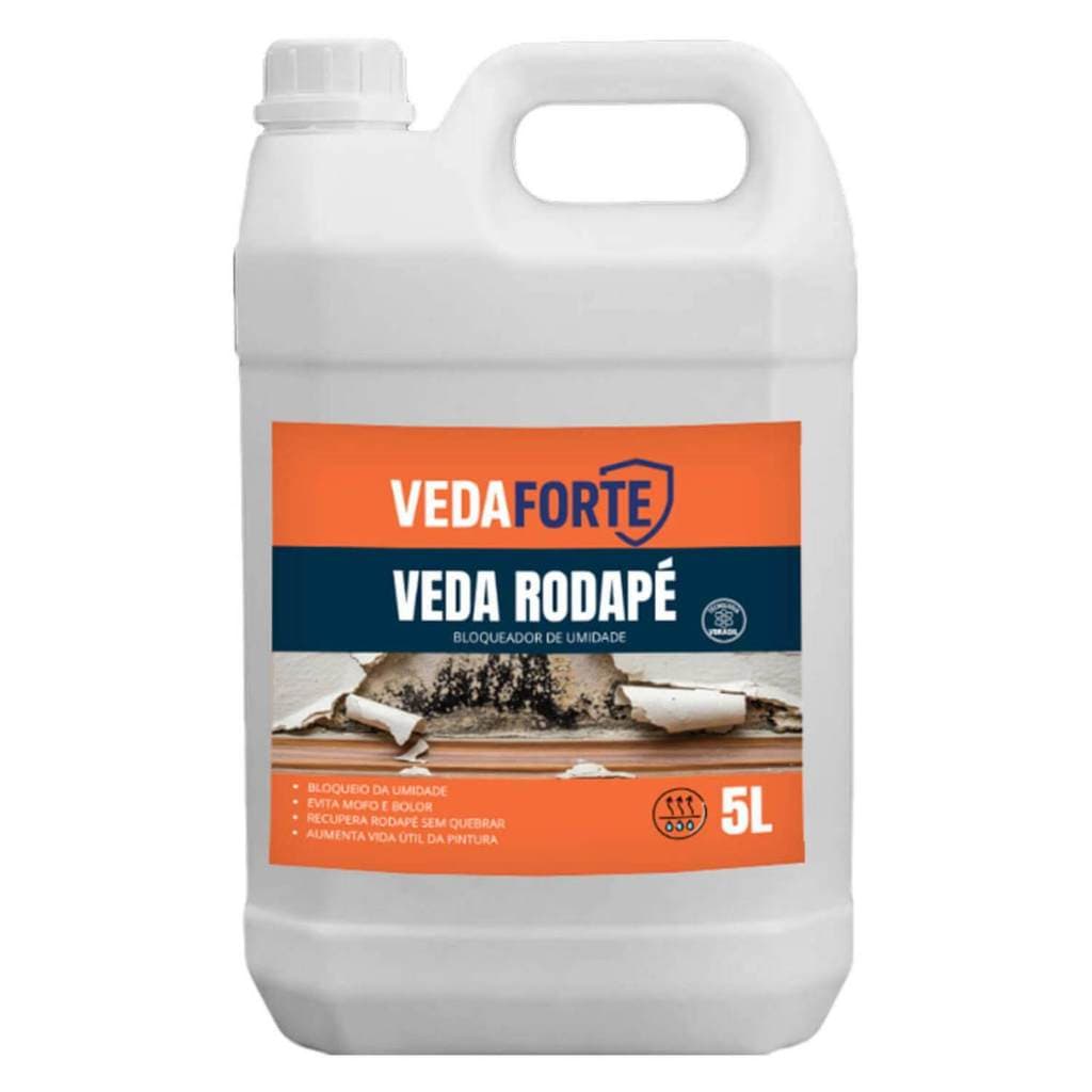 Veda Rodapé Bloqueador de Umidade Veda Forte 5 Litros Tratamento De Umidade Em Parede