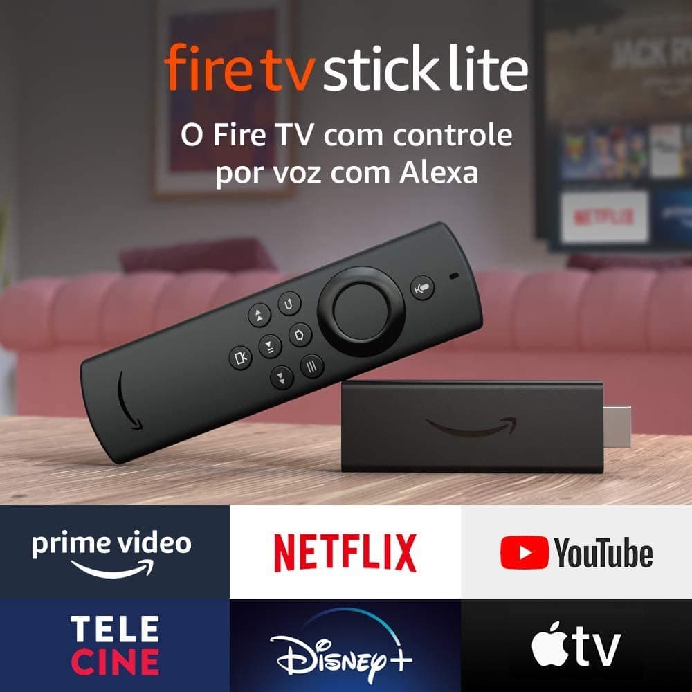 Fire TV Stick Lite Amazon Transforme Sua TV Em Smart Full HD Controle Por Voz Alexa Original