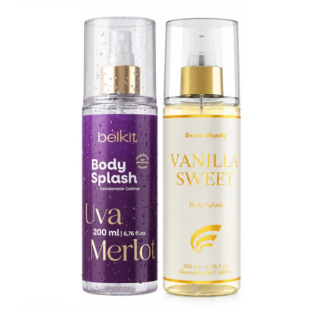 Kit 2x Body Splash 200ml (Vanilla Sweet + Uva Merlot) Swiss Beauty, Belkit