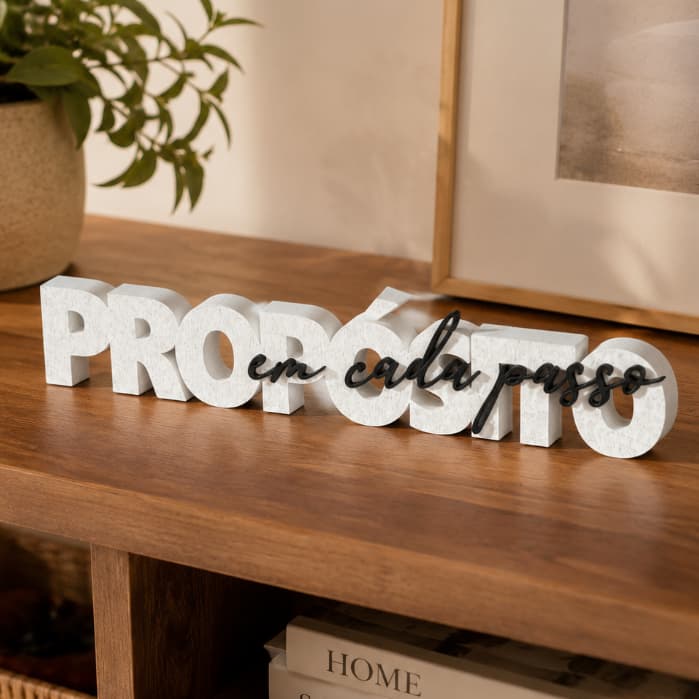 Enfeite Decorativo Propósito com Frase Personalizada