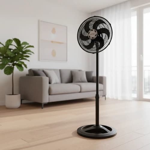 Ventilador de Coluna Ventisol Turbo Premium 30cm 6 Pás Preto 127V Oscilante Original