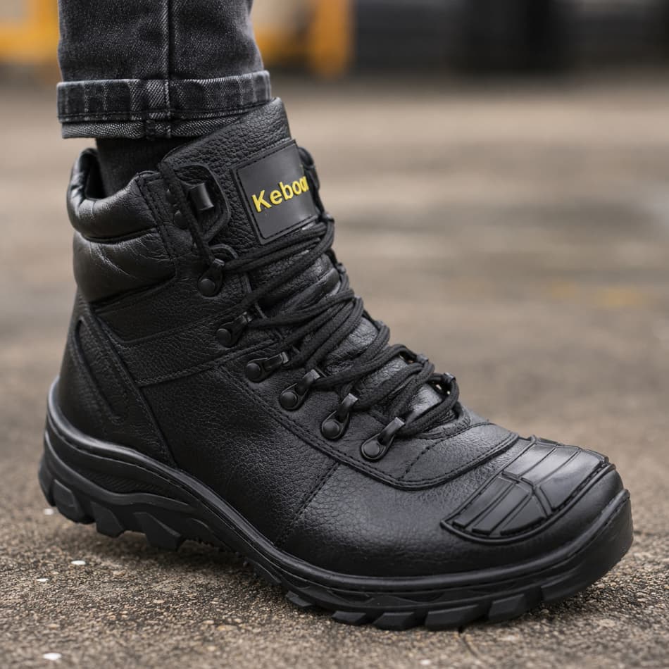 Bota Coturno Motoqueiro Motociclista Masculino Cano Médio Antiderrapante Confortável + BRINDE