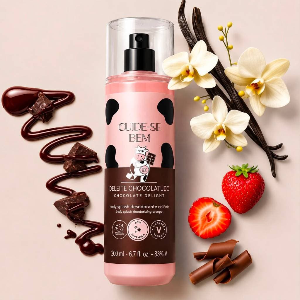 Body Splash Deleite Chocolatudo: O cheirinho irresistível de chocolate que vicia.