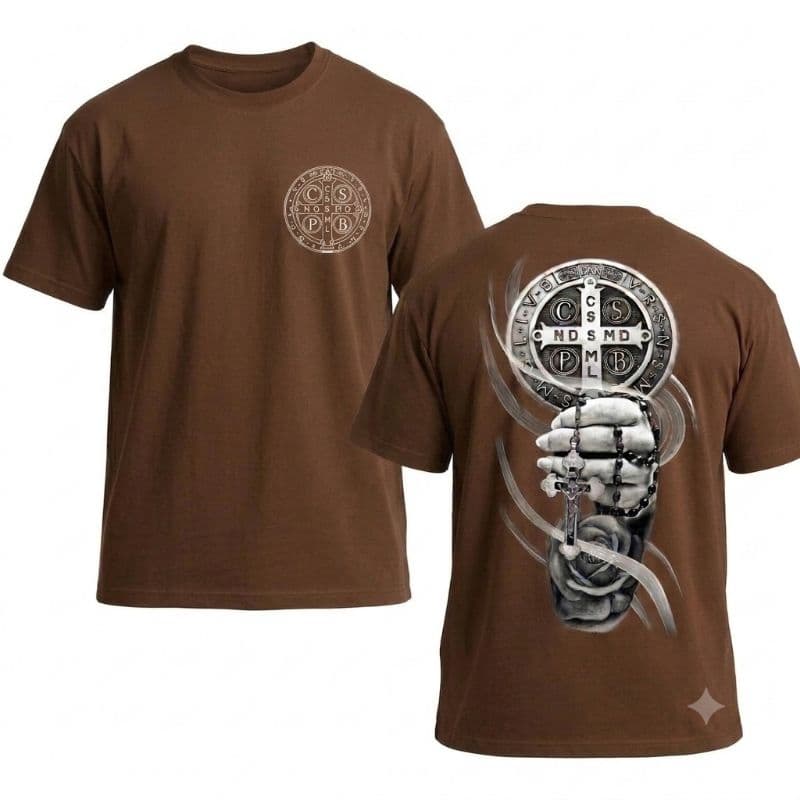camiseta estampa São Bento, católica,religiosa,masculina,camiseta, unissex,fé