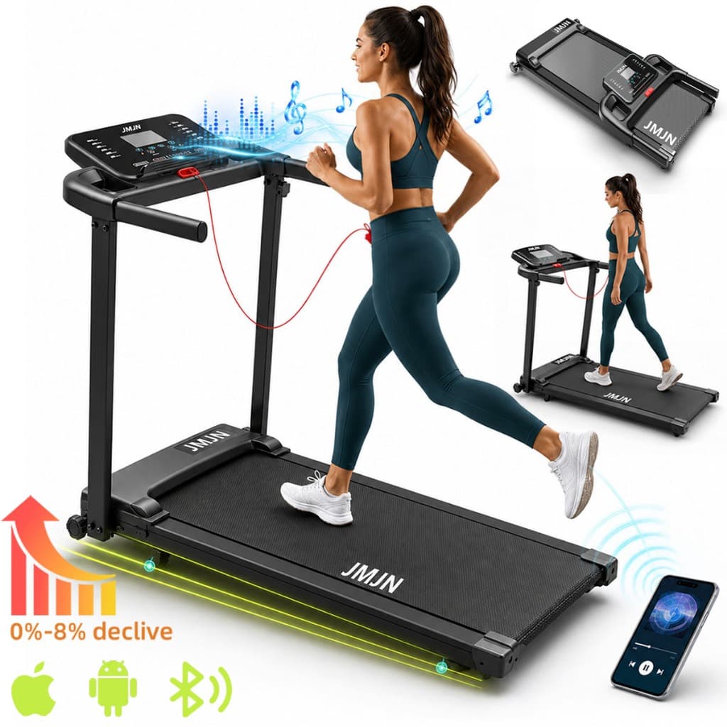 Esteira Elétrica Profissional 3.0HP Bluetooth Tela LED Velocidade 12km/h Dobrável Silenciosa 120kg