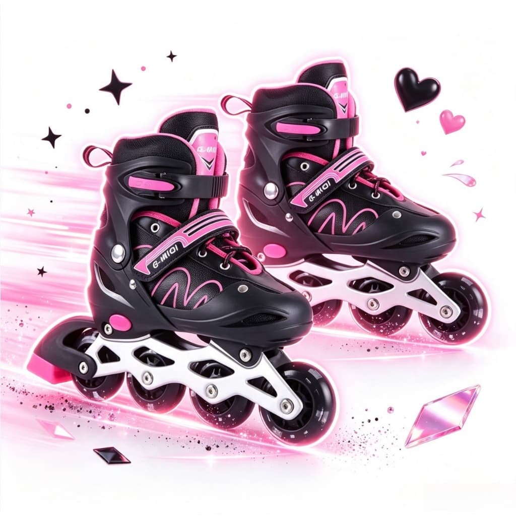 Patins Criancas Inline Meninas Roller Infantil Ajustavel 4 Rodas Reto Promocao
