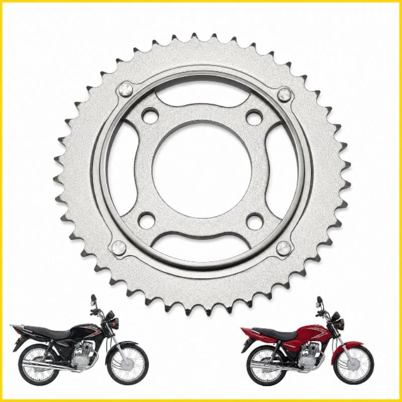 Coroa 44 Dentes CG Titan 125 2000 01,02,03,04 Fan 125 2005,2006,2007,2008 Aço1045 Passe 428H