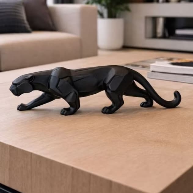 Pantera Decorativa Luxo 3D tam 30cm, 22cm e 18cm – Estátua Moderna Sala Decoração Premium  Estátua Moderna