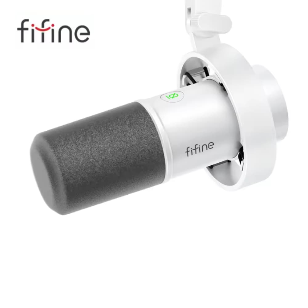 FIFINE Microfone dinâmico, microfone para PC de gravação de podcast XLR/USB- K688 Branco Envio do Brasil