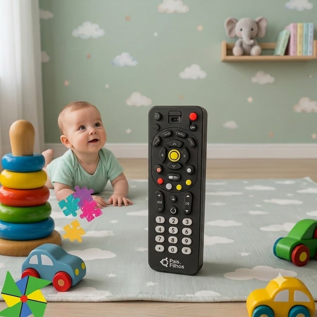 Mordedor Controle Remoto Infantil Macio para Bebês Pais & Filhos Livre de BPA
