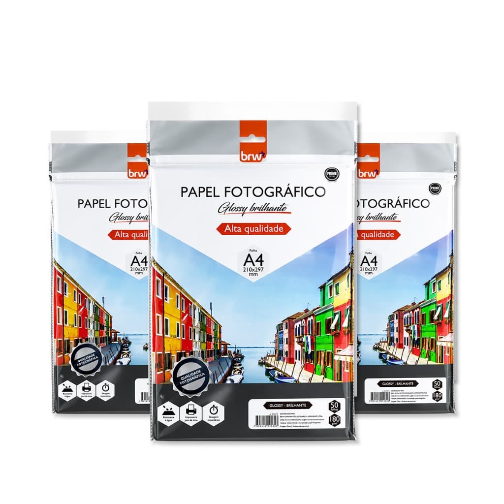 Kit 3 Papel Qualidade Prime Fotográfico A4 50 Folhas 180g