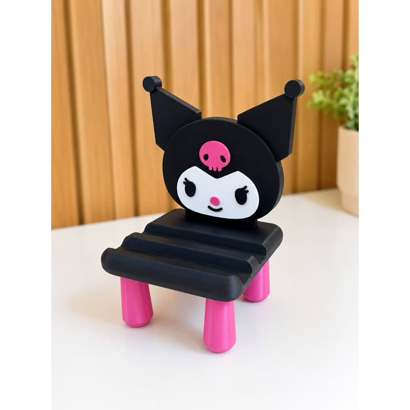 Suporte de Mesa Kuromi Sanrio para Smartphone | Porta Celular Decorativo em Impressão 3D PLA Premium