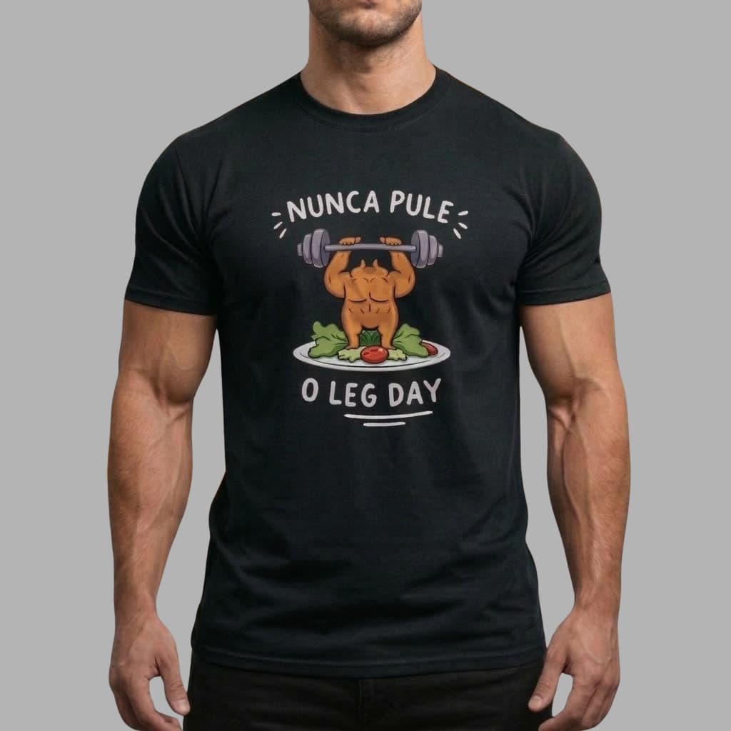 Camisa Camiseta Blusão Streetwear Treino Academia Frango Leg Day 100% Algodão Premium Unissex