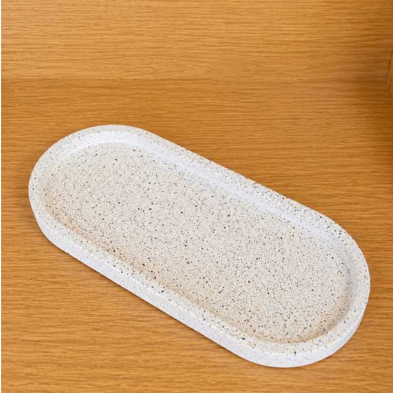 Bandeja Granilite Decorativa | Oval | Multiuso | Porta Joias | Acessórios | Expositor | Porta Chaves | Tamanho G