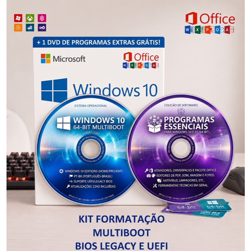 DVD Windows 10 PRO - 64 BITS + DVD Programas