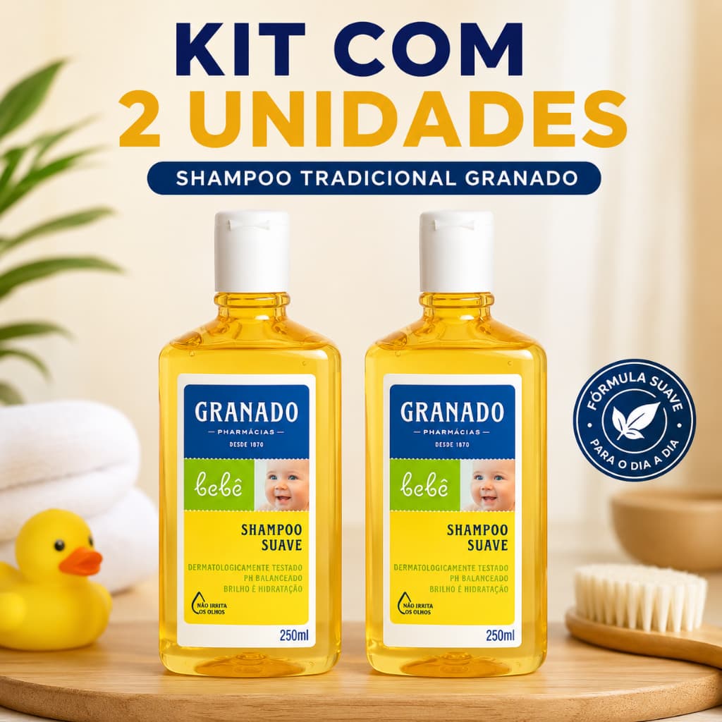Kit com 2 Unidades - Shampoo Granado Bebê Glicerina Tradicional 250ml