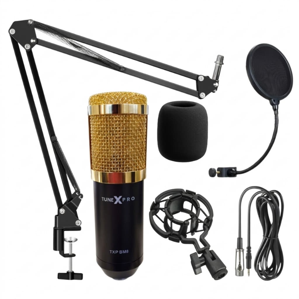 Microfone Condensador Profissional para estúdio de gravação Podcast