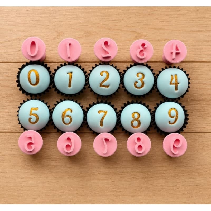 Kit 10 carimbos números para brigadeiros marcadores de doces