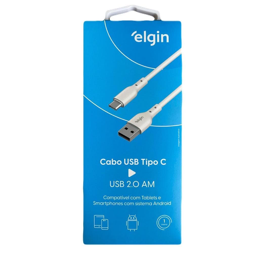 Cabo USB Tipo C para USB 2.0 AM 1m Elgin