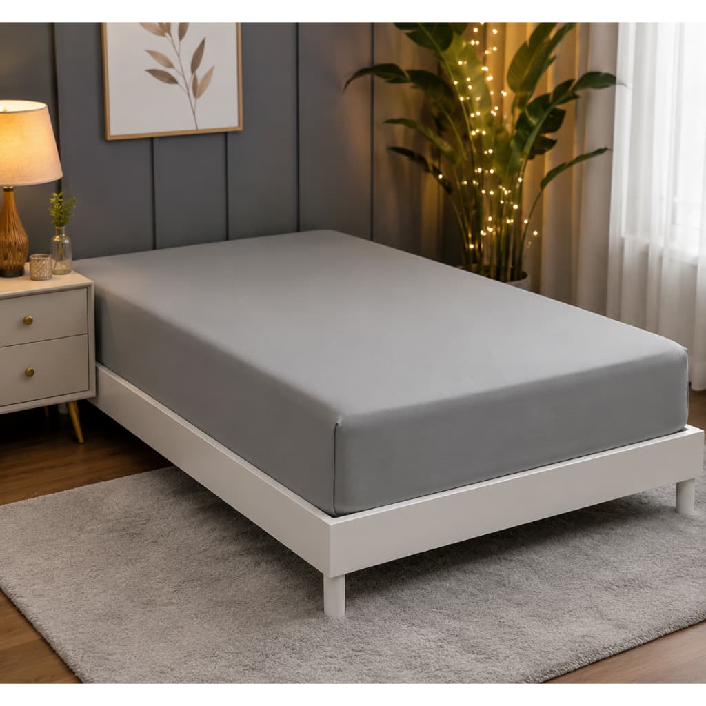 Lençol avulso Premier Com Elástico Para Cama De Solteiro Microfibra 170 Fios  Cor Lisa Super Oferta