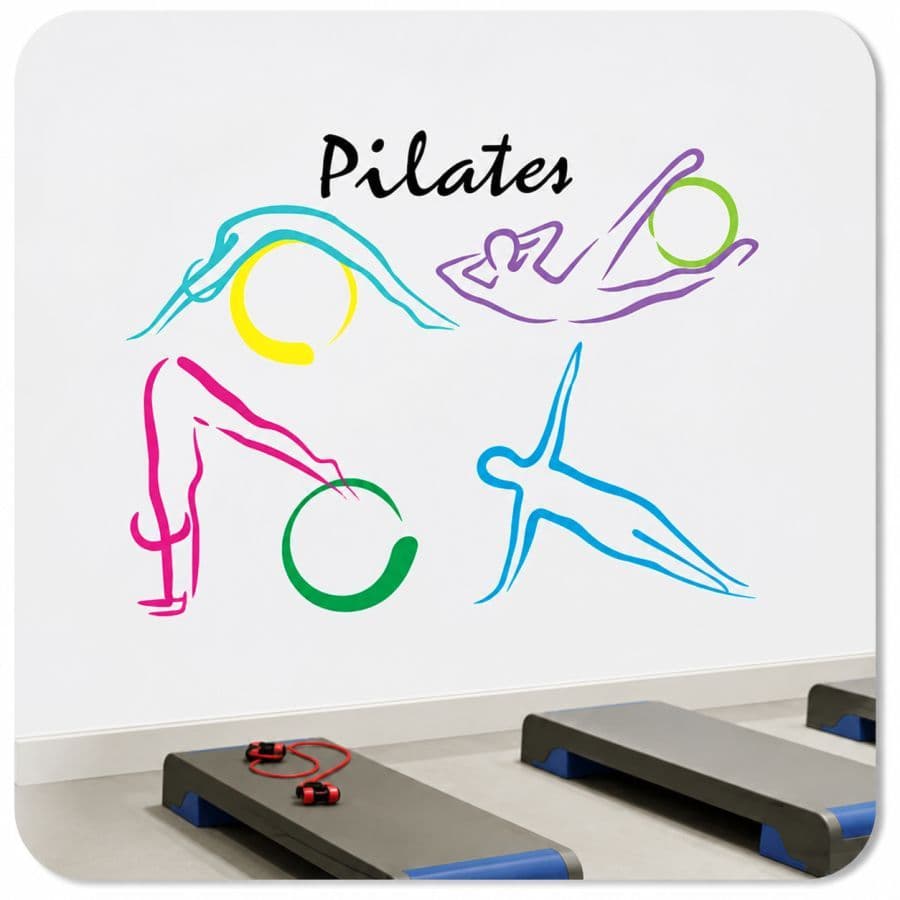 Adesivo Parede Digital Pilates Ginástica Academia Fitness