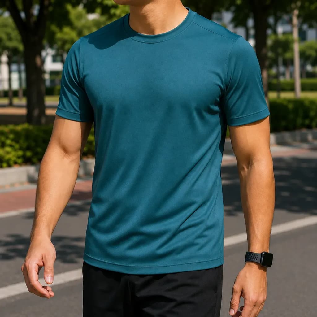 Camiseta Dry Fit Fitness Verde para Academia Corrida e Treino