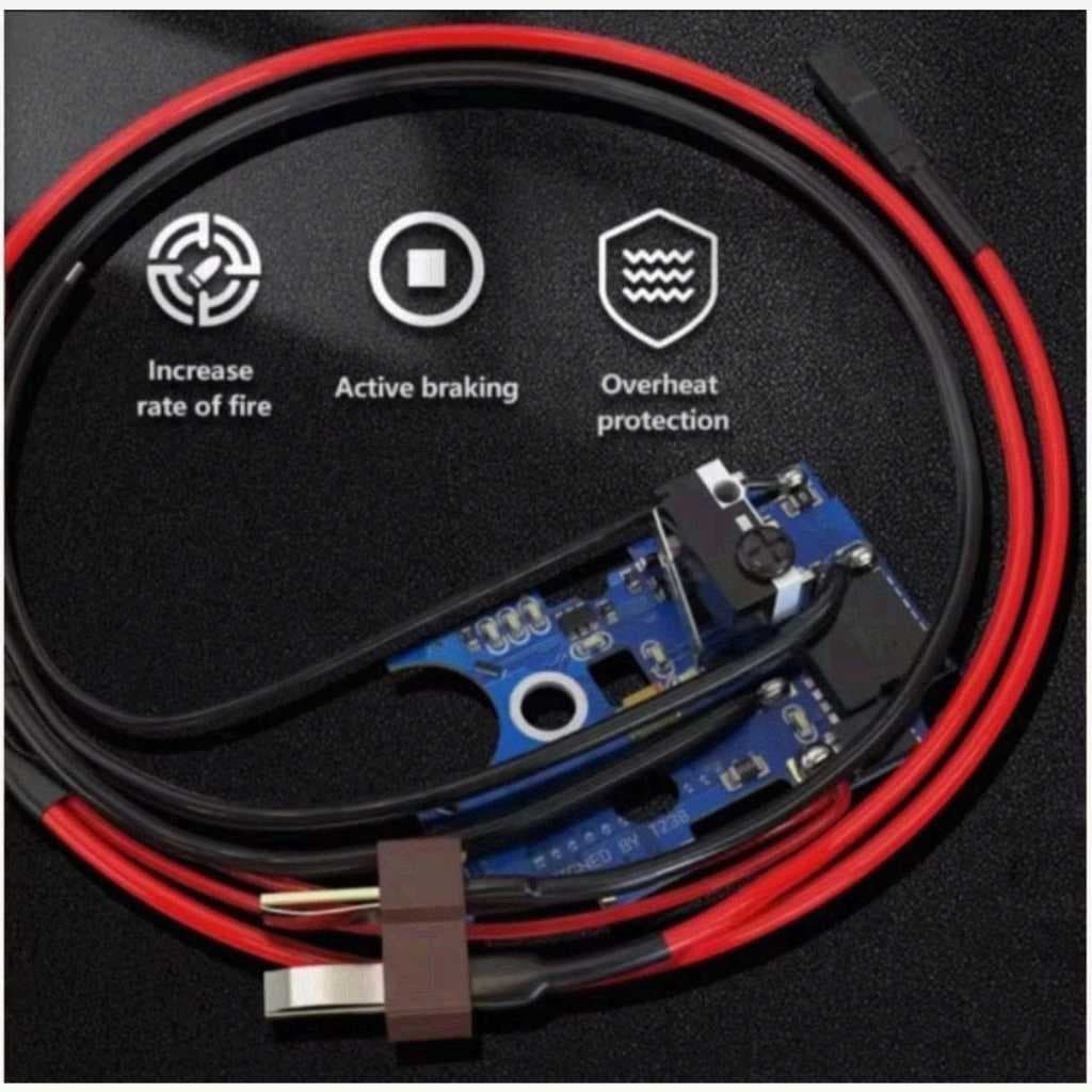 Gatilho Eletronico T238 Mosfet Airsoft Gearbox V2 Active Brake Programavel Profissional