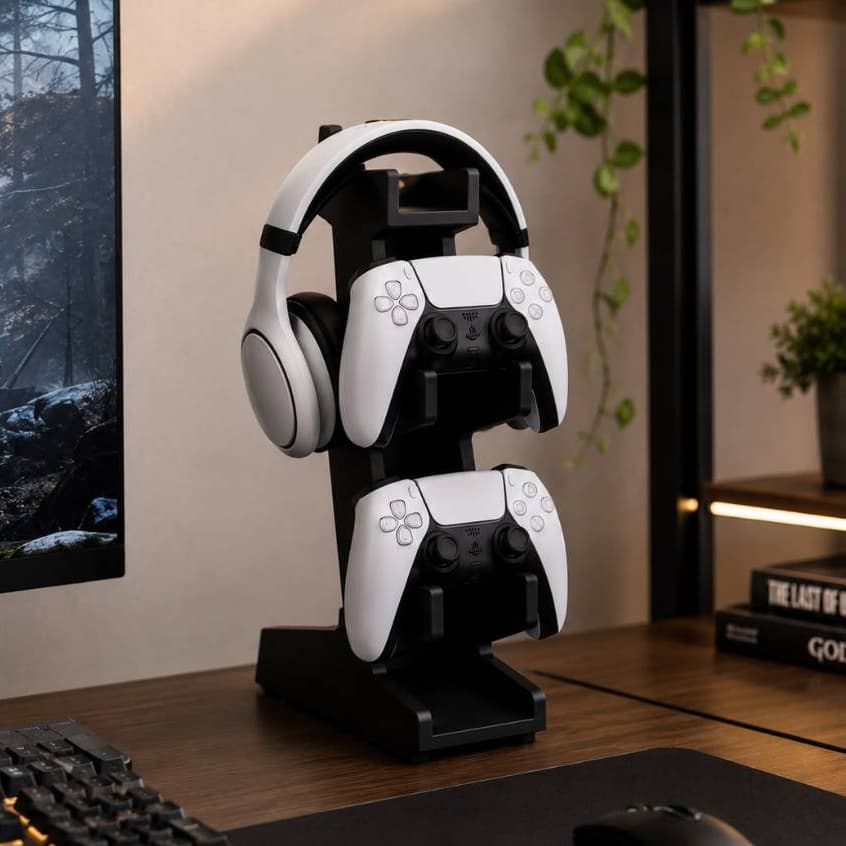 Suporte Porta Controle Videogame Gamer para Ps4 Xbox Ps5 e Fone
