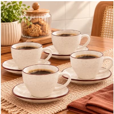 Jogo Xicaras de Café 85 ml com Pires Bahamas 8 Pçs