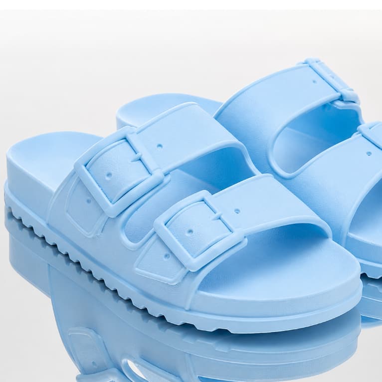 Chinelo Feminino Plataforma Confortável Antiderrapante Slide Fivela 35/36 Leve Macio Casual Flexível Ortopédico