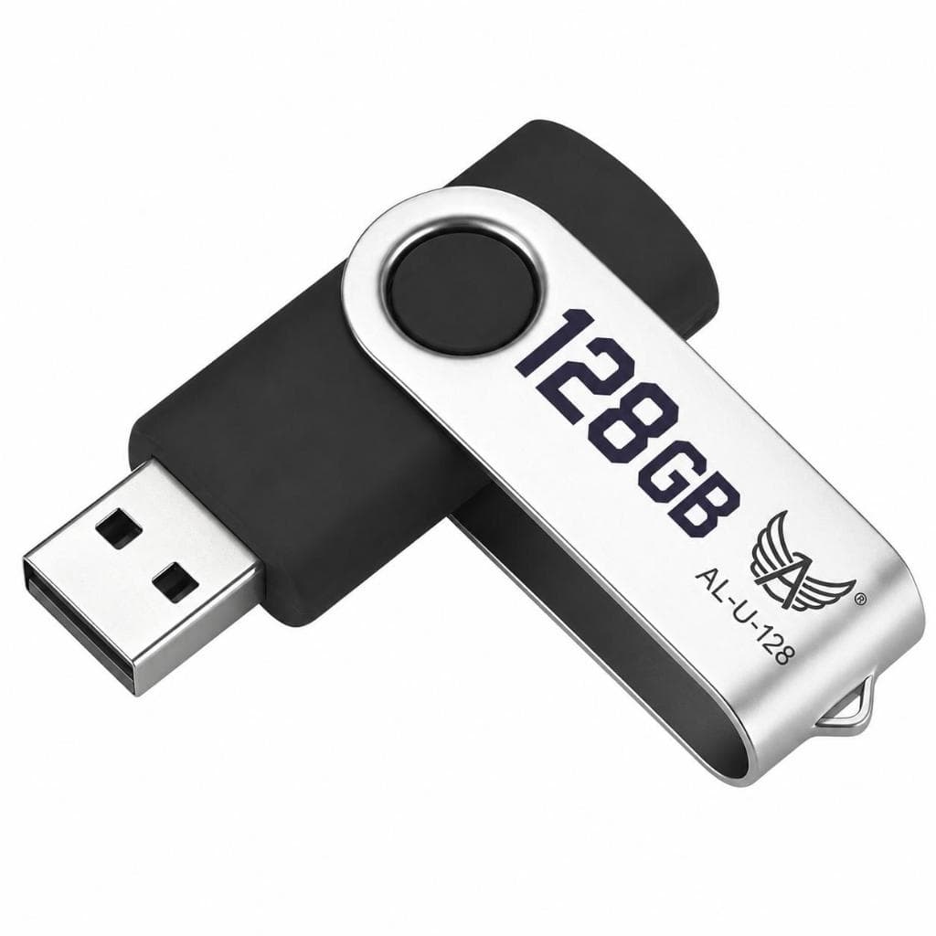 Pen Drive 128GB USB 2.0 Giratório Portátil para Notebook Computador TV Som e Armazenamento de Arquivos top