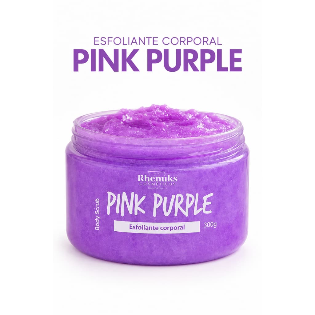 Esfoliante Corporal Pink Purple 300g Rhenuks Cosméticos Body Scrub para Esfoliação e Cuidado da Pele