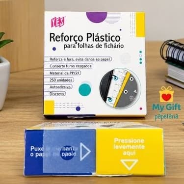 Reforço Adesivo Para Folhas Fichário Transparente 250un Yes