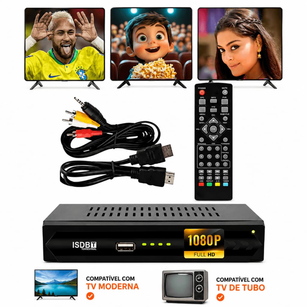 Conversor Tv De Sinal Analógico Para Digital Hdtv - Set Top Box