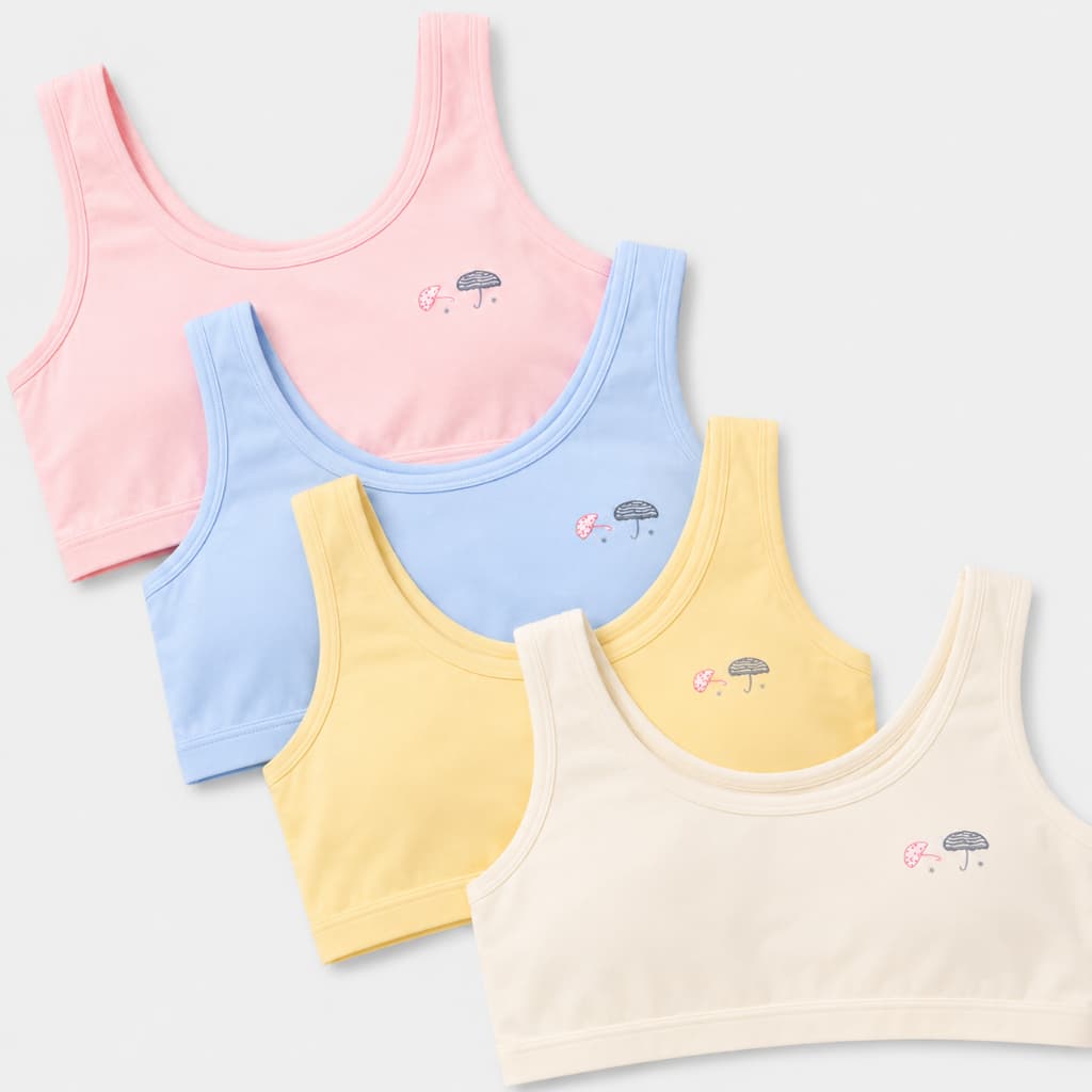 Kit 3 Sutiã Infantil Juvenil Meninas Top Básico Uso Diário Escola Confortável Cores Sortidas