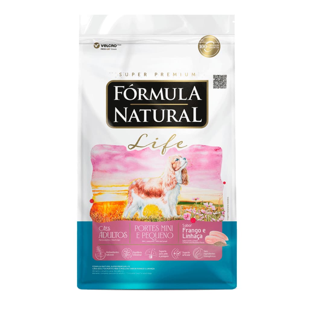 Ração Natural Life Super Premium Frango e Linhaça 2,5kg para Cães Adultos Pequenos