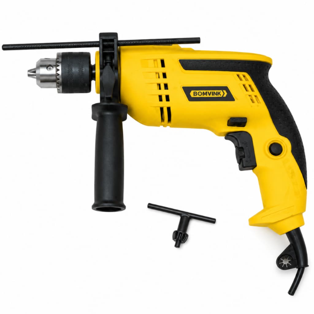 Furadeira Impacto 110V 500W 3000RPM Mandril 13mm Completa Perfura Madeira Aço Concreto