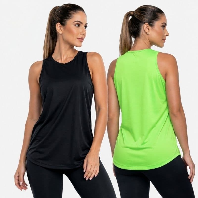 Camiseta Regata Feminina Longline Fitness Tapa Bumbum  Roupa de Academia